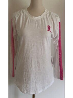 Women's Unbranded T-Shirt Size S White and Pink